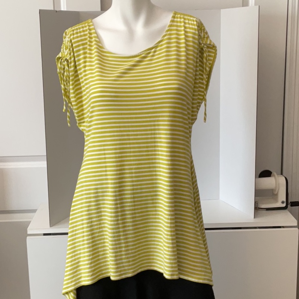 Striped Chartreuse colored Women's Top